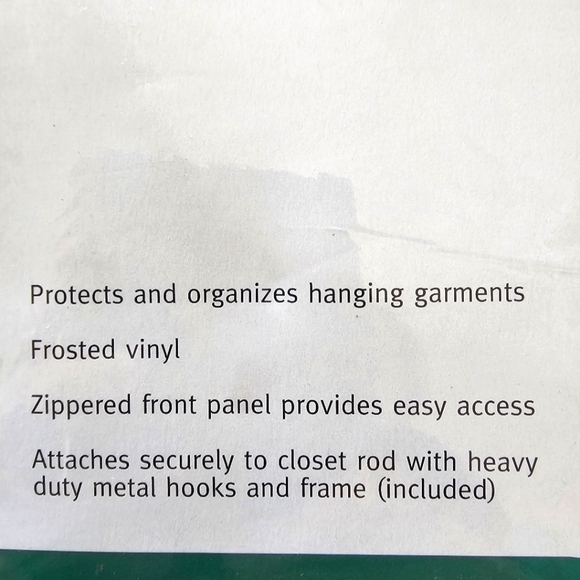 Store It Frosted Vinyl Hanging Wardrobe Storage Protector Zip Garment Bag NEW - Picture 4 of 7
